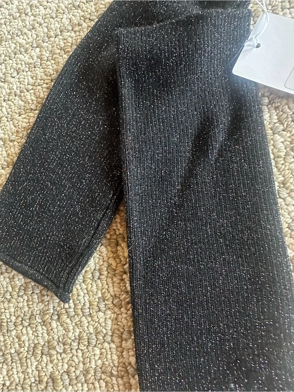 Eileen Fisher Black Metallic Sparkle Arm Warmers/Glovelette